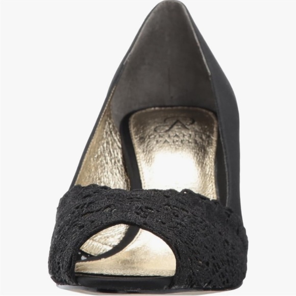 Adrianna Papell Women's, Black Satin and Lace, Peep toe, Pump, Jude, Wide - Picture 3 of 6